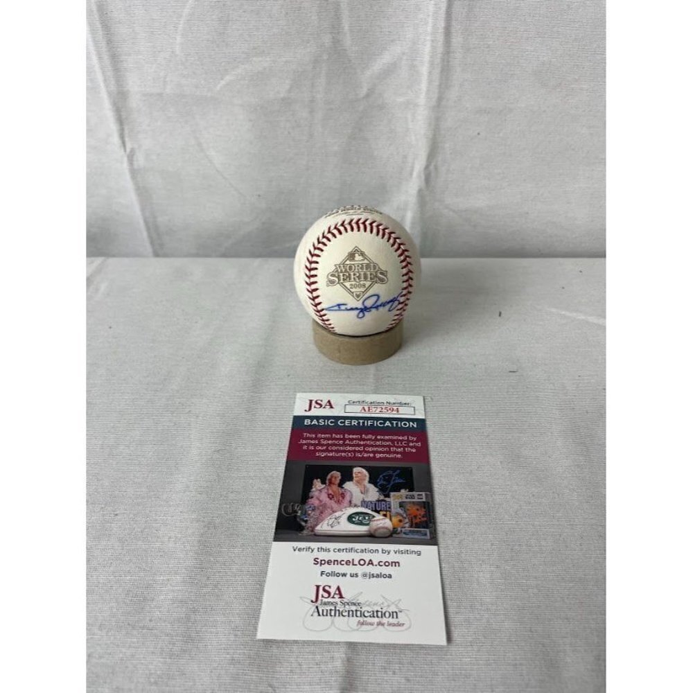 Jimmy Rollins signed autographed 2008 World Series Baseball Phillies JSA